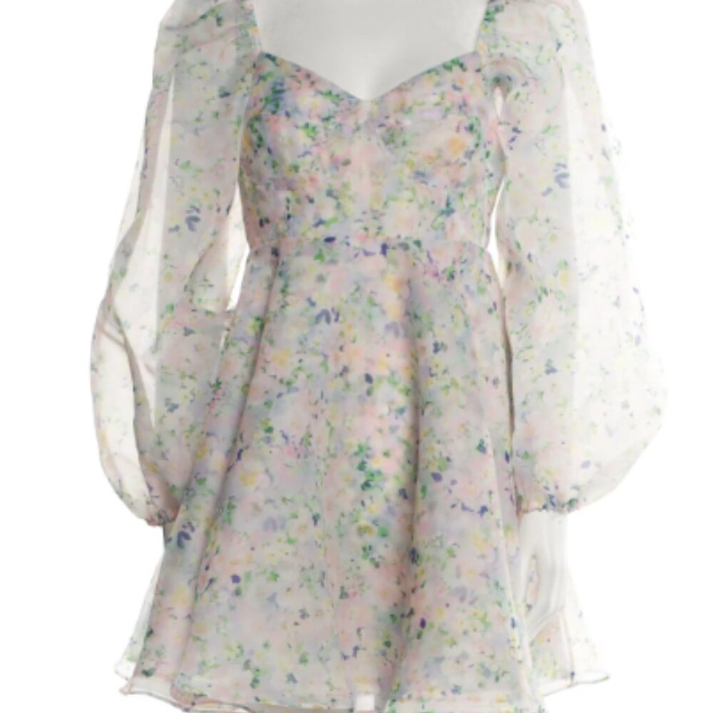 Selkie Floral Print Puff Sleeve | Size L. - Picture 2 of 5
